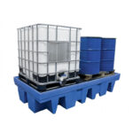 BAC DE RÉTENTION POUR 2 IBC DE 1000L AVEC GRILLE