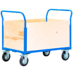 CHARIOT DE TRANSPORT EXTRA GRAND AVEC 1 PLATEAU ET 4 PAROIS