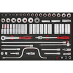 JEU DE DOUILLES & ACC 1/2" 8-36MM 63PCS EVA-TRAY
