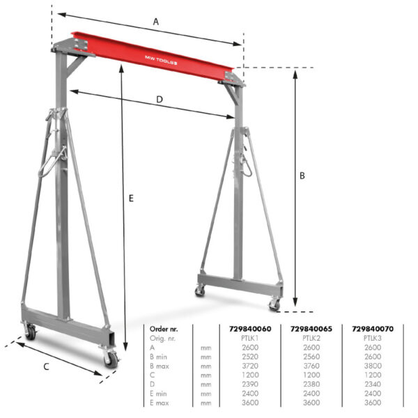 GRUE À PORTIQUE 1T + PALAN À CHAÎNES AVEC PINCE À POUTRE – Image 2