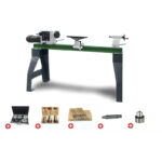 PACK TOUR À BOIS 408X1067MM + MANDRIN 146MM + JEU 8 BURINS + ETC