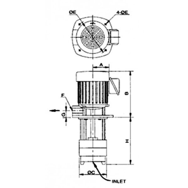 POMPE HAUTE PRESSION À 2 ÉTAGES 250 MM 0,55KW 400V – Image 2