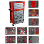 SERVANTE D'ATELIER COMPLÈTE HAUTE AVEC COFFRE 512 OUTILS