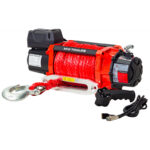 TREUIL ÉLECTRIQUE 12V 8164 KG CÂBLE 26M SYNTHÉTIQUE TÉLÉCOMMANDE SANS FIL