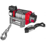 TREUIL ÉLECTRIQUE 24V 8164 KG CÂBLE 22M ACIER TÉLÉCOMMANDE SANS FIL