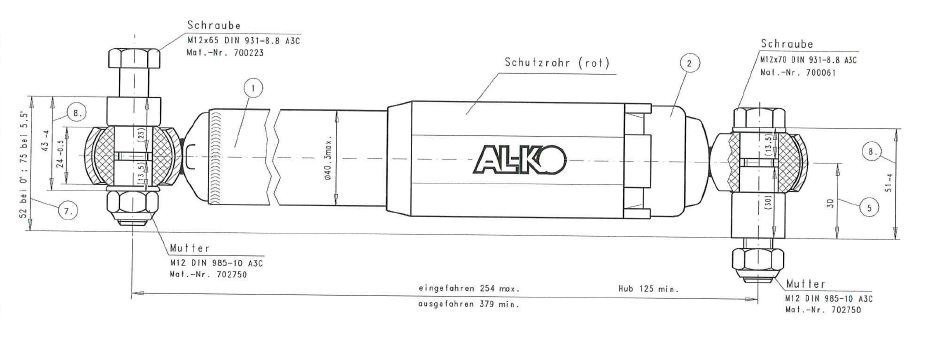 Amortisseur Pour Essieu Al-Ko Octagon 4000 -7500 Kg Noir – Image 2