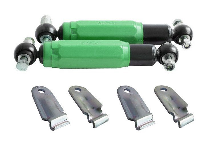 Kit : 2 X Amortisseur Al-Ko Octagon Vert 900-1600 Kg + 2 X Jeux De Pattes Clipsable